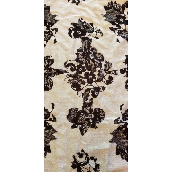 Express Goth Black & White with Rhinestones Cross Viscose Scarf with Tag - Picture 9 of 9